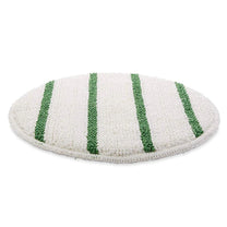 17" White Carpet Scrubbing Bonnet with Green Agitation Stripes Thumbnail