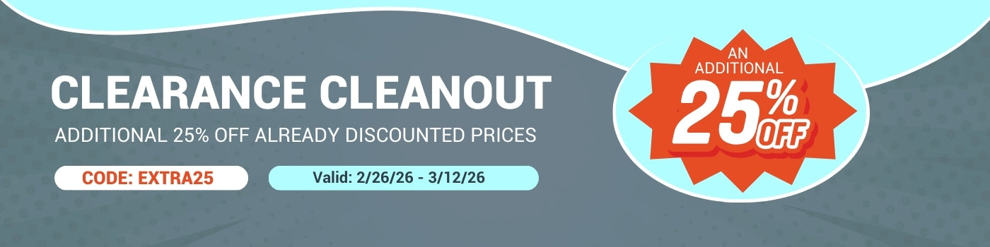 Clearance cleanout sale advertisement with 25% off discount on Clearance. Ends 3/12/26.