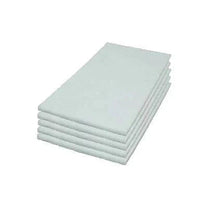 14 x 20 inch White Rectangular Floor Buffing Pads - Case of 5 Thumbnail