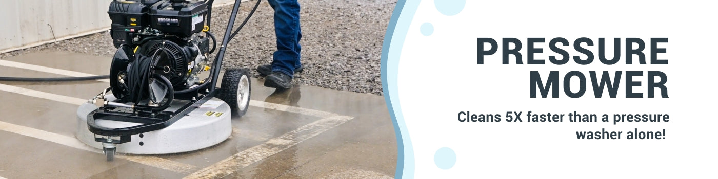 Pressure Mower: Cleans 5x faster than a pressure washer alone!
