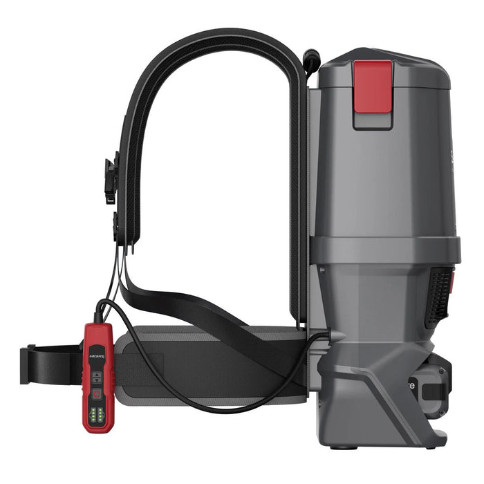Side View of teh Sanitaire® Transport® Cordless Backpack Vacuum