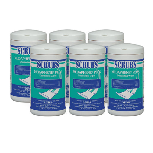 Scrubs® Medaphene® Plus Disinfectant Wipes (65 Wipe Canisters) - Case of 6 Thumbnail