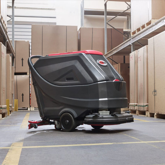 Viper AS6690T Floor Scrubber in a Warehouse