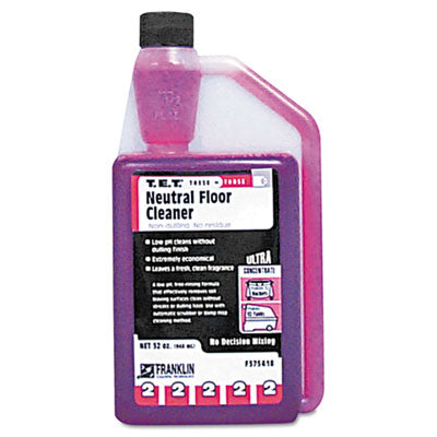 Franklin Cleaning Technology® T.E.T. #2 Concentrated Neutral Floor Cleaner (32 oz Squeeze Bottles) - Case of 3