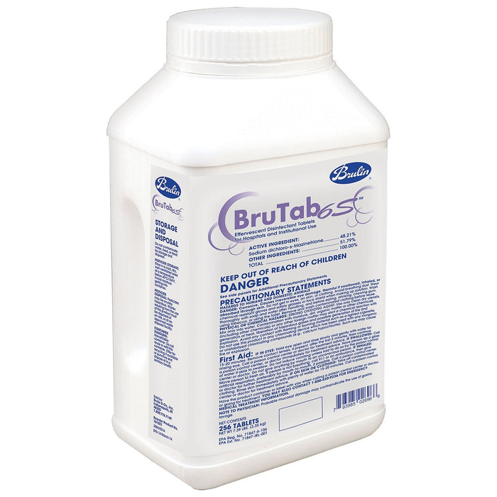 Brulin® BruTab 6S® Effervescent Disinfectant Sanitizer Tablets - Tub of 256 x 13.1 Gram Tablets Thumbnail