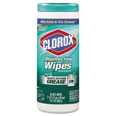 Clorox® #01593 Fresh Scent Disinfecting Wipes (7" x 8" | 35 Wipe Canisters) - Case of 12