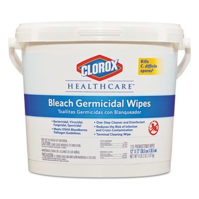 Clorox Healthcare® Bleach Germicidal Unscented Disinfectant Wipes (12" x 12" | 110 Wipe Buckets) - Case of 2 Thumbnail