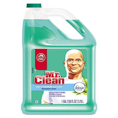 Mr. Clean® Meadows & Rain Scent Multi-Purpose Cleaning Solution With Febreze (128 oz. Bottles) - Case of 4