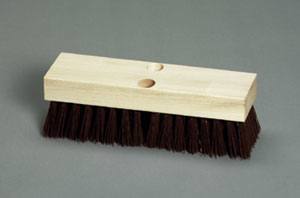 Milwaukee Dustless 12" Stiff Deck Scrub Brush with a Wood Block & Brown Poly Bristles (#335-120) Thumbnail