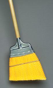 Milwaukee Dustless 9" Yellow Flagged Poly Broom w/ a Wood Handle (Angled Trim) Thumbnail
