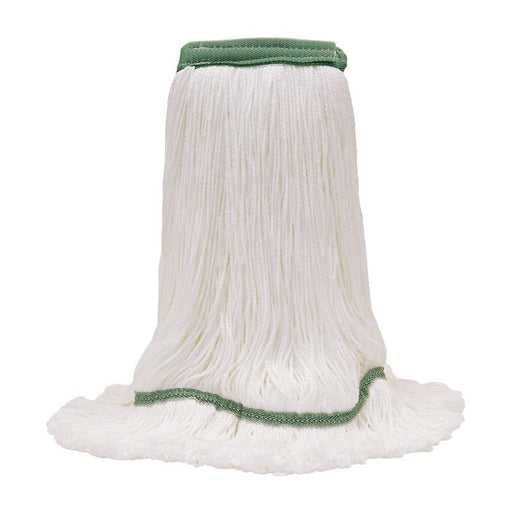 MaxiPlus® Microfiber White Wet Mops w/ 5" Wide Band (Size: Large | Looped Ends) - Case of 12 Thumbnail