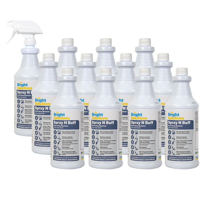 Bright Solutions® 'Spray N Buff' Floor Gloss Restorer (32 oz Spray Bottles) - Case of 12 w/ Single Sprayer Thumbnail