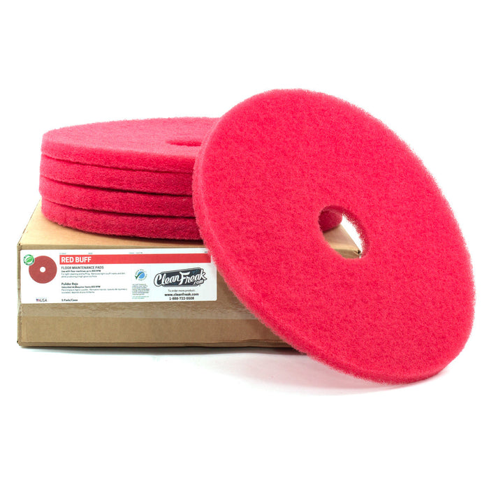 Case of 5 Red Floor Scrubbing Pads Thumbnail