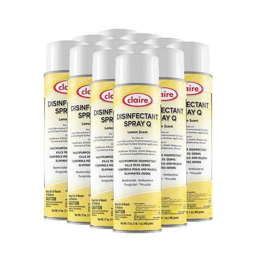Claire® Disinfectant Spray Q (Lemon Scent) - Case of 12 Aerosol Spray Cans Thumbnail