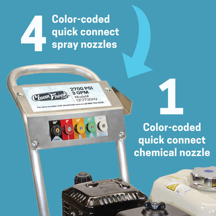 CleanFreak® #CF2730HV Heavy-Duty 5.5 HP Pressure Washer Nozzles 