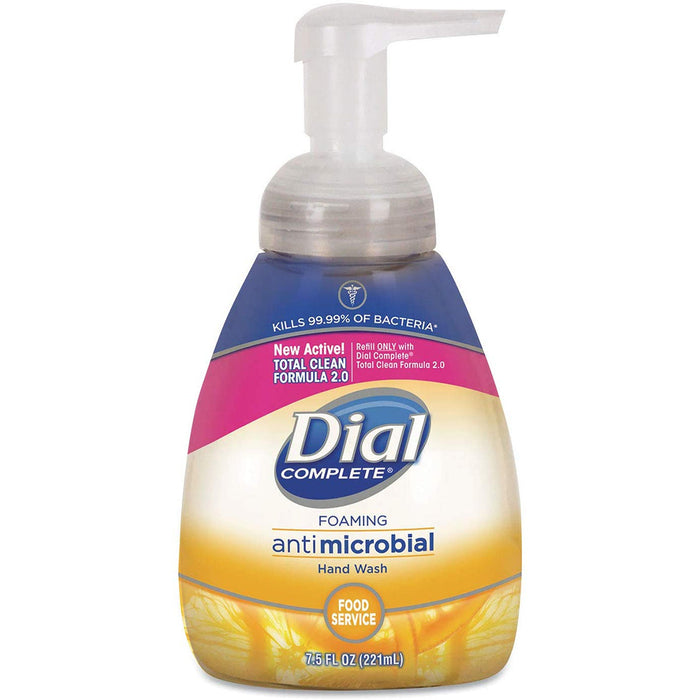 Dial® Complete #06001 Food Service Foaming Antimicrobial Hand Wash (7.5 oz. Pump Bottles) - Case of 8