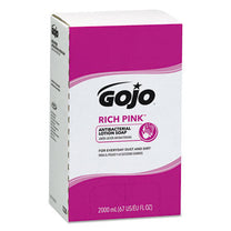 GOJO® #7220 Rich Pink Antibacterial Lotion Soap (2000 ml Dispenser Refills) - Case of 4