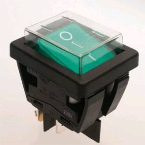 Green Rocker Switch - 2 Position - On/Off Thumbnail