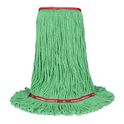 MaxiClean® #97147-NB Cotton & Synthetic Blend Green Wet Mop w/ 1.25" Narrow Band (Size: Large) - Looped End Thumbnail