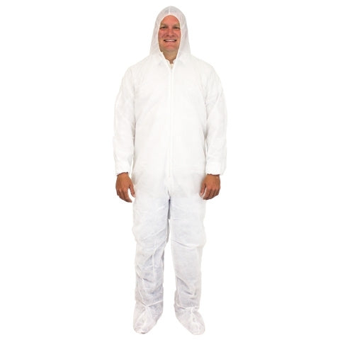 Safety Zone® White Flood Restoration Disposable Coveralls (L - 5XL Sizes Available) - Case of 25 Thumbnail