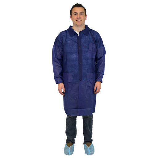 Polypropylene Disposable Blue Lab Coats Thumbnail