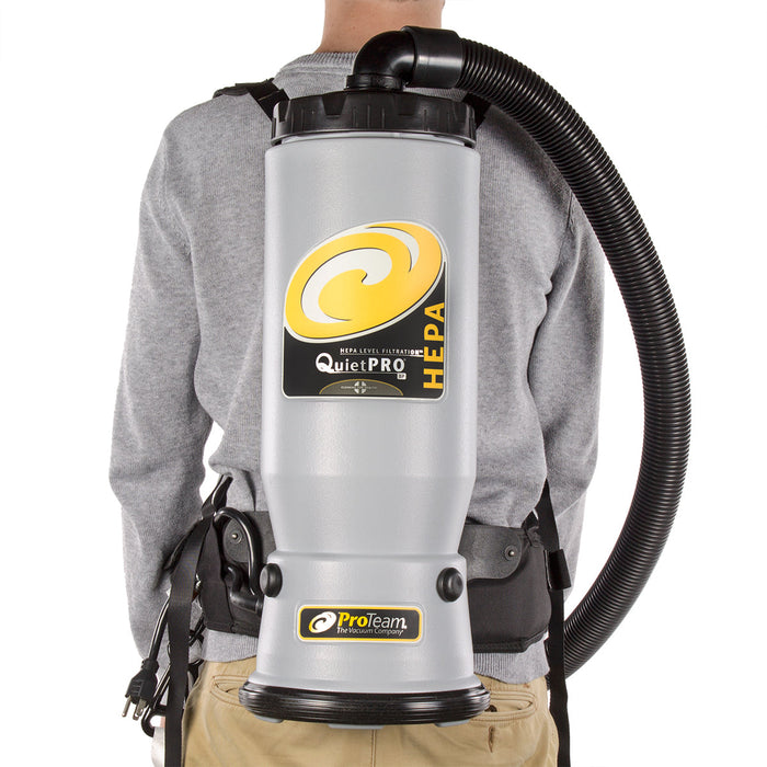 ProTeam Quiet Pro HEPA Backpack Vacuum - on back