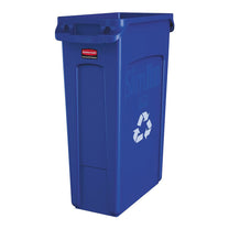 Rubbermaid® Slim Jim® 23 Gallon Vented Recycling Bin (FG354007BLUE) - Blue Thumbnail