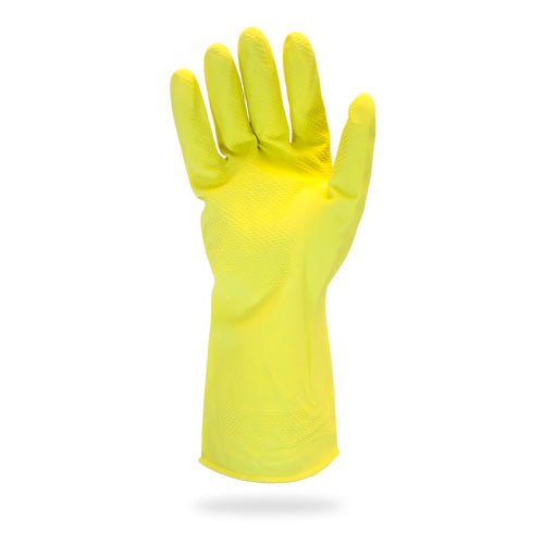 Safety Zone® 16 Mil yellow Flock Lined Food Service Latex Gloves (S - 2XL Sizes Available) - Case of 120 Thumbnail