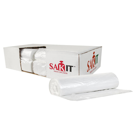 Sak-It™ 12 - 16 Gallon Clear High Density Coreless Trash Can Liners (24" x 33" | 6 Microns) - Case of 1000 Thumbnail