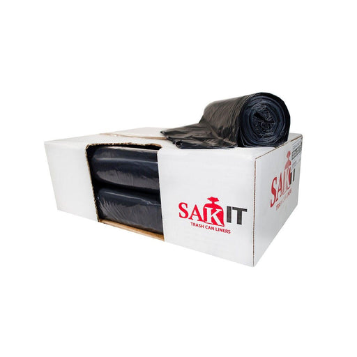 Sak-It™ 56 Gallon Black Low Density Coreless Trash Can Liners (43" x 48" | 1.5 Mil) - Case of 100 Thumbnail