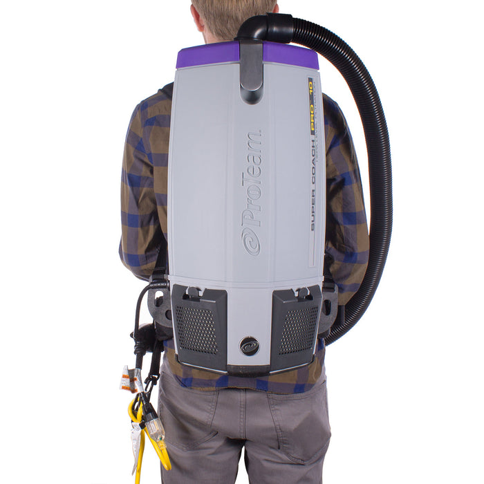 ProTeam® Super Coach Pro 10 Backpack Vacuum Being Worn