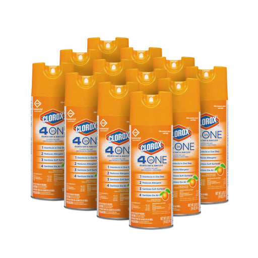 Case of Clorox 4-in-One Disinfectant & Sanitizer Aerosol Spray - 12 Cans Thumbnail