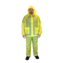 Yellow 3-Piece PVC Lightweight Rain Suit - 10 mil (S - 3X Available) Thumbnail