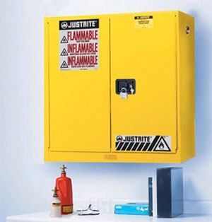 Justrite® Sure-Grip® Wall Mount 1 Shelf Fire Safety Cabinet (#8917008) - 17 Gallon Thumbnail