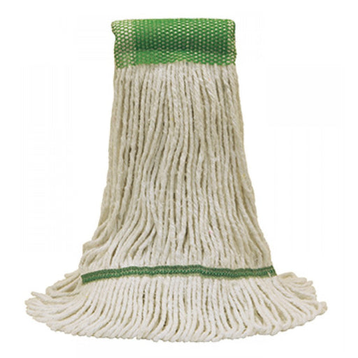 MaxiClean® Cotton & Synthetic Blend White Wet Mop w/ 5" Wide Band (Size: Large) - Looped End Thumbnail