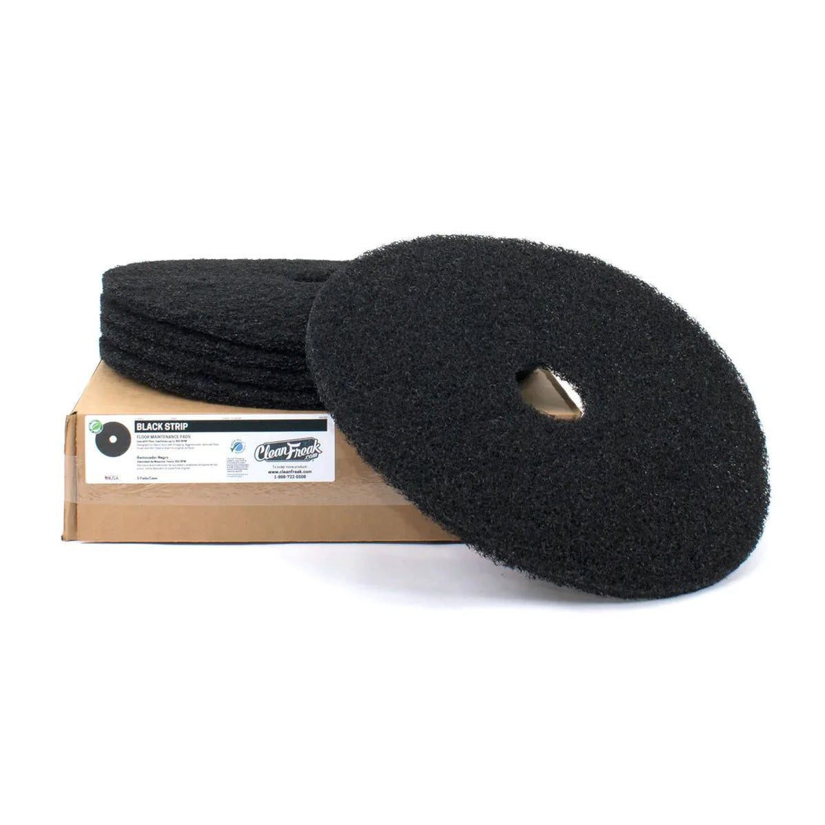 17" Black Floor Stripping Pads Case of 5 —