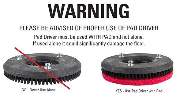 24 inch auto scrubber pad driver warning 24 inch auto scrubber pad driver warning