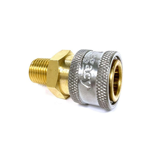 3/8" Legacy Brass Female Quick Disconnect Coupler w/ Male Pipe Threads (MNPT) Thumbnail