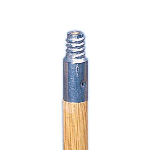 Kelsan 60 inch Wood Push Broom Handle with Metal Threads Thumbnail