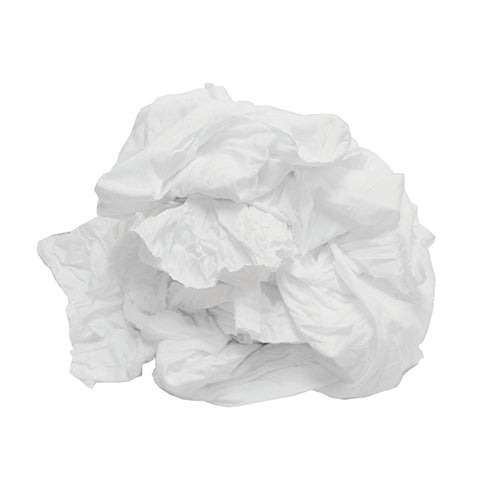 10 Pound Bag of New Bleached White T-Shirt Rags Thumbnail