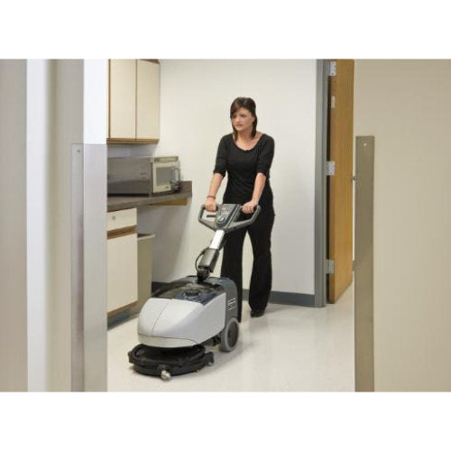 Advance SC351 14" Battery Powered Mini Floor Scrubber - In Use Thumbnail