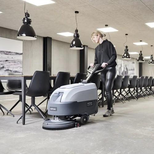 Advance SC370 Floor Scrubber Cleaning a Conference Room Floor Thumbnail