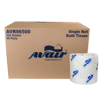 Avair™ #AVR96500 Septic Safe 1-Ply Double Layer Toilet Paper - Case of 96 Rolls