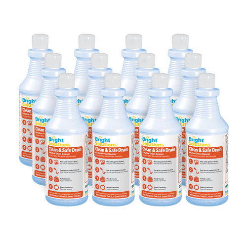 Bright Solutions Clean and Safe Alkaline Drain Opener (32 oz Squeeze Bottles) - Case of 12 Thumbnail