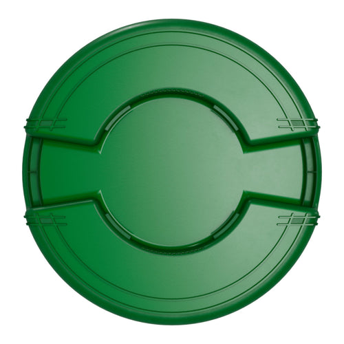 Bottom of the Carlisle Bronco Green Round Trash Container Thumbnail
