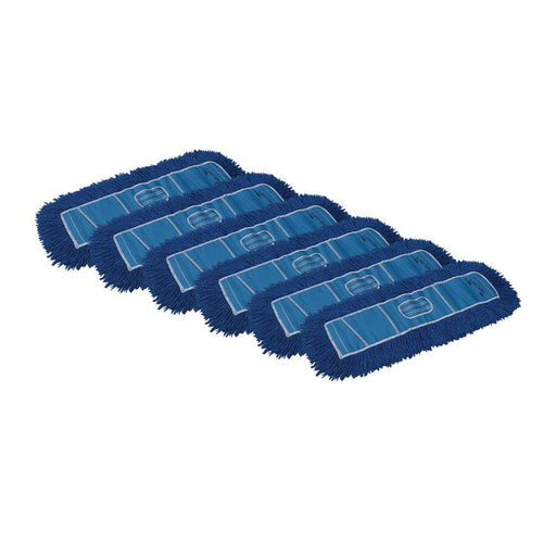 Case of 6 Kelsan 72 inch Blue Yarn Dust Mops Thumbnail