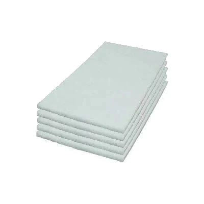 14 x 20 inch White Rectangular Floor Buffing Pads - Case of 5