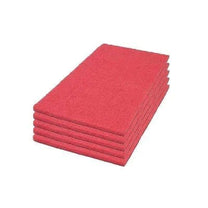 CleanFreak® 14" x 28" Red Floor Buffing & Scrubbing Pads - Case of 5