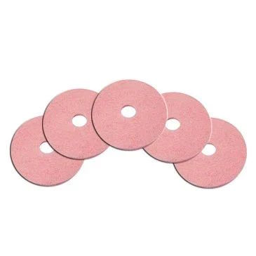 CleanFreak® 27" Pink Eraser Floor Polishing Pads for Propane Burnishers - Case of 5