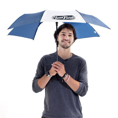 CleanFreak Multi-Colored Umbrella in Use Thumbnail